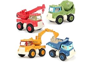 TOMATOYS X4 Juguetes Construccion Para Niños Niñas 2 3 4 5 Años Con Escavadoras Juguetes Excavadora Juguete Camion Juguete Grúa Y Hormigonera Juguete Mini Excavadora Camiones. Regalos Navidad Cumpleaños