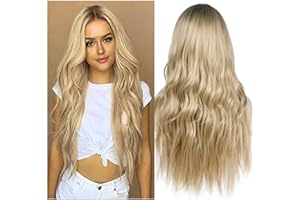 COLORFUL PANDA ColorfulPanda Peluca rubia larga rizadas ondulada para mujer - Pelucas cabello natural pelo, uso diario de cosplay de disfraz