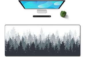 Galdas Podkładka pod mysz do gier wzór tła lasu XXL XL duża podkładka pod mysz długa rozszerzona podkładka pod mysz, mata na biurko, antypoślizgowa gumowa podkładka pod mysz, zszyte krawędzie, cienka