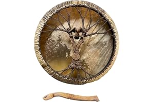Appoo Schamanische Trommeln,Schamanentrommel Lebensbaum Sibirische Trommel | Handgefertigtes sibirisches Trommelklang-Heilwerkzeug, Symbol der spirituellen Musik der sibirischen Trommel
