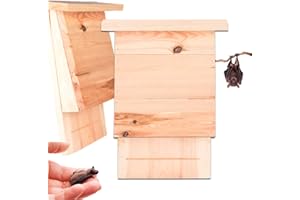 BigDean 2er Set Großer Fledermauskasten aus Massivholz - Fledermaus Nistkasten - Handmade in Europe - Fledermaushaus fertig montiert