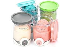 Heimlyn Glassbehållare 4 stycken för Ninja Creami Swirl av CREAMi NC700 NC701 NC701EU NC701UK, 480 ml behållare med lock, til