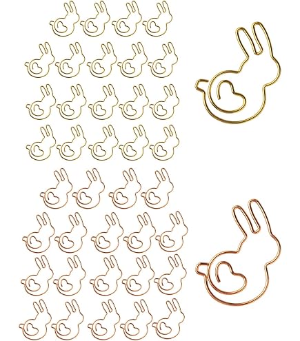 UYRVAPE 40 Trombones Lapin Dorés - Accessoires De Bureau Mignons Et Pratiques