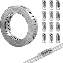 Schlauchschellen Edelstahl 304 – 12 Stück, Verstellbar 6–12 Mm, Schneckenantrieb | Für Schläuche, Rohre, Kabel