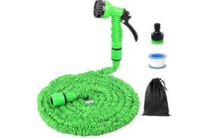 HELHOM Expandable Garden Hose Water Pipe - 50FT Water Hose with 7 Function Spray Nozzle, Multi-Function Garden Hoses for Gardening Car Pet Washing