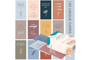 BRYTEFY 100 Affirmation Cards for Women and Men With 150+ Thought-Provoking Questions, Unique Affirmation cards for stress Relief, Meditation and Self Care Gift For Women and Men.