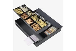 ACROPAQ - Plateau de tiroir-caisse - Compatible avec tous les tiroirs-caisses de 41 cm de large, 36 x 32 x 6 cm, 4 compartiments pour monnaies et 8 compartiments pour billets - Noir