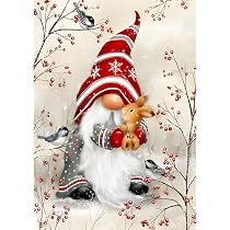 CEOVR Diamant Painting Bilder Kit Gnome Winter,Diamond Painting Bilder 30x40 Cm,Frohe Weihnachten 5D Diamond Painting Erwachsene,DIY Mosaik Diamond Art Nach Zahlen