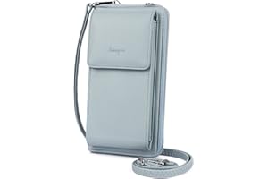 Aeeque Mini Sac pour Téléphone Portable, Simple Portefeuille Femme Porte-cartes avec Pochette GSM, Sac Bandoulière Femme Smartphone en PU Cuir, Petit Porte Monnaie femme