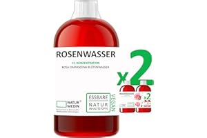 NATURMEDIN ... NATÜRLICHE ROHSTOFFE MIT MEDIZINISCHEN TECHNOLOGIEN NATURMEDIN 2.000-ml (2 x 1.000-ml) LEBENSMITTEL ROSENWASSER INTENSE 100% naturrein Rosa damascena Blütenwasser ohne Zusatzstoffe NATURMEDIN®