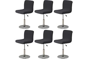 MeYuxg Bar Stool Covers,6 Pack Stretch Bar Stool Chair Cover Slipcovers, Washable Knitted Jacquard Counter Stool Bar Chair Covers for Kitchen Bar Dining Room (Black)