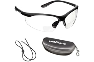 voltX 'CONSTRUCTOR' BIFOKALE Schutzbrille mit Lesehilfe (KLAR 2.0 Dioptrie) Sportbrille für Radler enthält Sicherheitsband Sicherheitsetui mit steifem Clamshell Verschluss, Anti-Fog UV400
