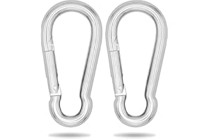 everlar® Mousqueton Double Pack I 8mm M, 200kg I Fixation sûre et Facile de fauteuils Suspendus, hamacs, balançoires, Sacs de Frappe, auvents etc.