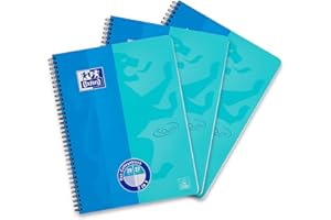 ‎OXFORD Oxford Touch Collegeblock Duo A4 kariert und liniert, 80 Blatt, blau, 3 Stück