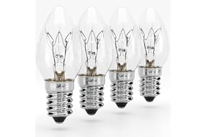 greate E14 7W glödlampa - reserv varmvit för saltlampa | 4-pack - saltkristallampa, doftlampa, orienteringsljus, symaskin, vi