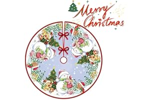 ‎JUINGIO Weihnachtsbaum Decke Rock, 120cm/ 47zoll Weihnachtsbaum Decke Rund Christmasbaumdecke Basisabdeckungen für Frohe Weihnachten Dekorationen Weihnachtsfeier Party Dekor (Weiß)