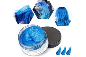 HTRUIYATY Cera de Color Para el Cabello, Tinte de Cabello Temporal Mujer y Hombre, Cera Pelo DIY, Fórmula Planta Lavable Cera de Peinado Natural Mate 4.23 OZ (Azul)