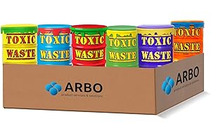 ‎ARBO-LIVING Toxic Waste Candy 6er Pack 252g, saure Süßigkeiten - Bonbons in verschiedenen Geschmäckern Original aus USA