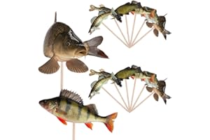 AK Giftshop Pêche - Mélange de poisson - Anniversaire - Événement - Fête - Gâteaux Cupcakes - Décorations de décorations sur pied (lot de 14)