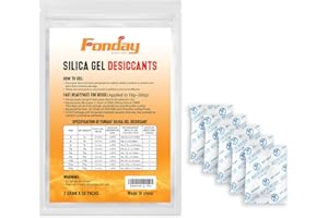 2 Gram [50 Packets] Fonday Food Grade Silica Gel Packs Desiccants - Moisture Absorbers, Desiccants Packets Dehumidifier Packs
