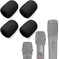Voarmaks Lot de 4 housses de micro en mousse compatibles avec les microphones sans fil JBL PartyBox, système de deux microphones sans fil, PartyBox Mic 100 Wird en éponge, filtre anti-pop pare-brise