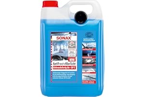 SONAX AntiFrost&KlarSicht gotowy do użycia do -20° C (5 litrów) szybki, bez smug i skuteczny środek do czyszczenia szyb na zimę | Nr art. 03325000