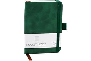 CiciIng Notizbuch Klein A7, Taschennotizbuch mit Gummizugverschluss, Mini Notizbücher mit Stifthalter, Taschen Journal Notizblock für Schule Büroarbeiten (Grün)