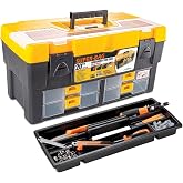 Lirazon Tool Bag, Tool Box, Mini Compartment Organizer with Transparent Cover, Yellow-Black Durable Plastic Material (20'')