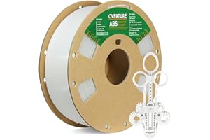 OVERTURE ABS Filament 1.75mm, ABS 1kg Spool (2.2lbs),3D Printer Filament,Dimensional Accuracy +/- 0.03 mm, Fit Most FDM Printer (White)