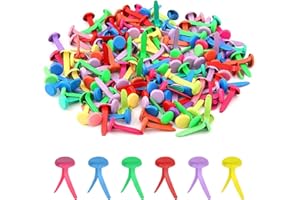 Yeqqzq 100Pcs Split Pins, Round Scrapbooking Brads, Split Pins Paper Fasteners Brads for Craft Art Crafting School Project Decorative Scrapbooking DIY Supplies (Multicolor)