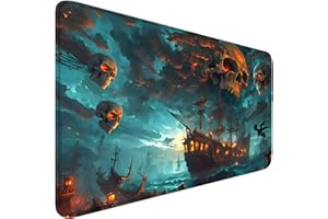SMATCAMP MTG Playmat with Zones Stitched Edges, Non-slip Rubber Bottom MTG Playmats, Smooth Rubber Surface Battle TCG Playmat 24" x 14" Halloween Mouse Pad MTG Mats+ Storage Bag