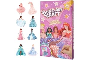 Corpower Poke in Art, Poke Art Giocattoli Fai da Te, Arti e Mestieri per Ragazze con 8 Principesse Magiche, DIY Toys, Regali per Ragazze, Creative Puzzle Puncture Painting