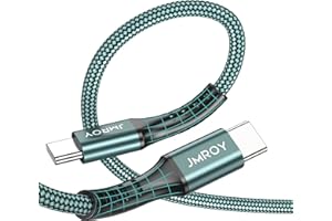JMROY USB C to USB C Charger Cable, 60W PD USB C to C Cable, Phone Charger Cable Compatible with iPhone15, MacBook iPad Air iPad Pro 2021 Galaxy S23 S22 S10 A12 Mi 11 Note 20 Pixel 6 5 4a Note 20 (2M)