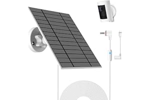 NOOUKUT 6W Solarpanel kompatibel mit Ring Spotlight Cam Plus/Pro und Stick Up Cam, Solar Ladegerät für Ring Cam mit Leuchtanzeige, 4m Kabel, IP66 Solarpanel, 3,5 mm USB-C und DC Ports.