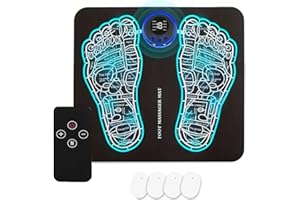 HENESE EMS Massaggiatore elettrico per Piedi Massaggiatore Piedi 8 Modalità e 19 Intensità, Pieghevole e Portatile Massaggiatore Piedi Elettrico, la Circolazione Sanguigna e il Sollievo dal Dolore Muscolare