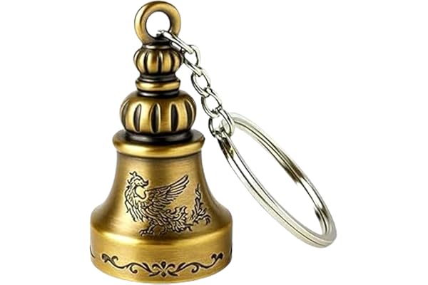 OTTAVO Guardian Bell Keychain, Oxidized Copper, Tibetan Style, 5 cm Height, Good Luck Charm