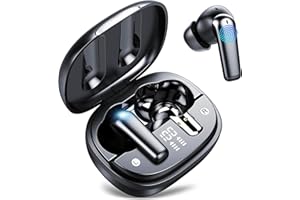 aowoka Bluetooth Kopfhörer, 2024 Kopfhörer Kabellos Bluetooth 5.3 mit 42H Tiefer Bass, Kabellose Kopfhörer mit USB-C 4 HD Mic Earbuds, IP7 Wasserdicht Ohrhörer Sport mit LED-Anzeige