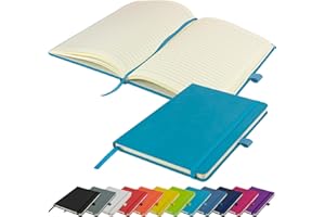 SAVVY BEE A5 Notebook Writing Pad New Lined Hardback Journal Notepad Notes Diary Pad (Teal)