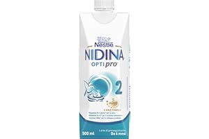 NESTLÉ NIDINA Optipro 2 Latte di Proseguimento Liquido da 6 mesi, 12 Brick da 500ml (6L)