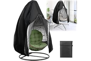 XMSHYODSM Egg Chair Covers, 190x115cm Egg Chair Cover Waterproof Heavy Duty, 210D Eggs Chairs Cover with Zipper Patio Hanging Outdoor Waterproof for Swing Chairs