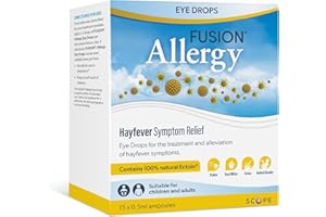 Fusion Allergy Eye Drops with 100% Natural Ectoin - Fast Acting Treatment for Hay Fever Symptoms and Dry, Irritated Eyes (15 x 0.5ml doses)
