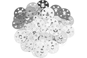 ComPDCVD Lot de 100 Rondelles d'Isolation de 35 mm de Diamètre en Fer Galvanisé Thermoboard Joints à Ongles Fixes pour Isolation Thermique et Plaques de Plâtre