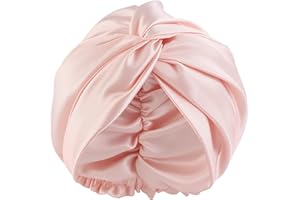 FOLAI Seidenhaube Schlafmütze zum Schlafen für gesunde Haare über Nacht | Erhält Lockenform, verhindert Frizz & Haarbruch | Für Damen mit Allen Haartypen (Rosa)