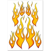 Autocollant Flammes 20x24cm - Décor Voiture, Moto, Casque - Adhésif Résistant