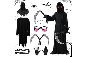 Mecctuck Halloweenkostym, barnkostym, 120 cm liemannen kostym med dubbla sensor, kostymer halloween med lysande röda ögon, sv