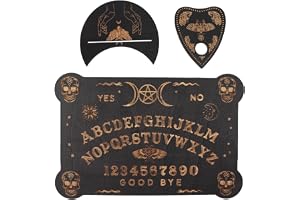 ieron Trä svart Ouija-bräde set klassiska talande brädor med planchette, metafysisk budskapsandetavla wicca gåvor för häxkonsttillbehör