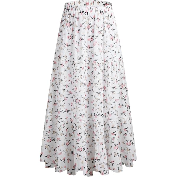 Jupe Longue Hotouch Pour Femme - Taille Haute élastique Avec Cordon - Style Ligne A - Avec Poches - Polyester - Parfaite Pour été
