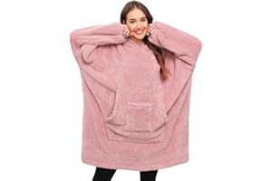RITOSTA Felpe con Cappuccio Donna Leggero Felpa Coperta con Maniche in Pile Fleece Gigante Felpa Morbido Oversize Plaid con Maniche Tasca, Regalo per Donna,Taglia Unica