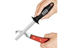 Antidious Hoof Knife Sharpener, 5 inch Farrier Tool Honing Rod with Diamond Coated to Keep Hoof Knives and Cutting Instruments Sharp Black