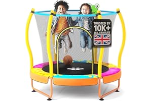 Happin® 55” Toddler Trampoline, Indoor & Outdoor, Ages 1-6, 5FT Kids, Ultra Safe Rebounder Trampoline for Kids with Safety Enclosure Net, for Toddler Boys & Girls